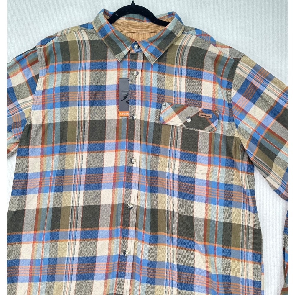 Legendary Whitetails Mens XL Buck Camp Flannel Shirt Plaid NWT Cotton SKU 0430 - Picture 3 of 10